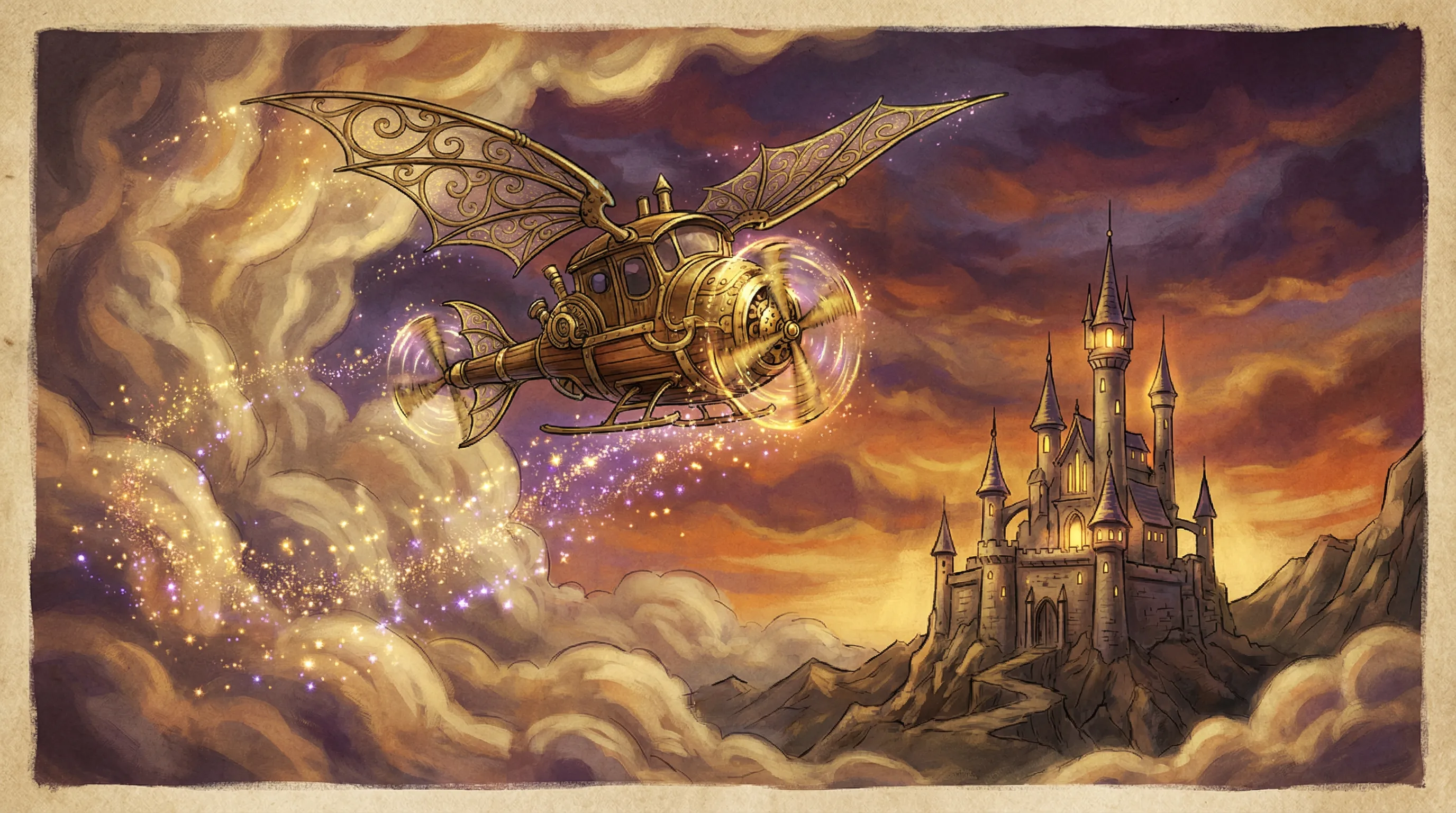 Avião mágico voando nas nuvens encantadas do Tradicionalbet