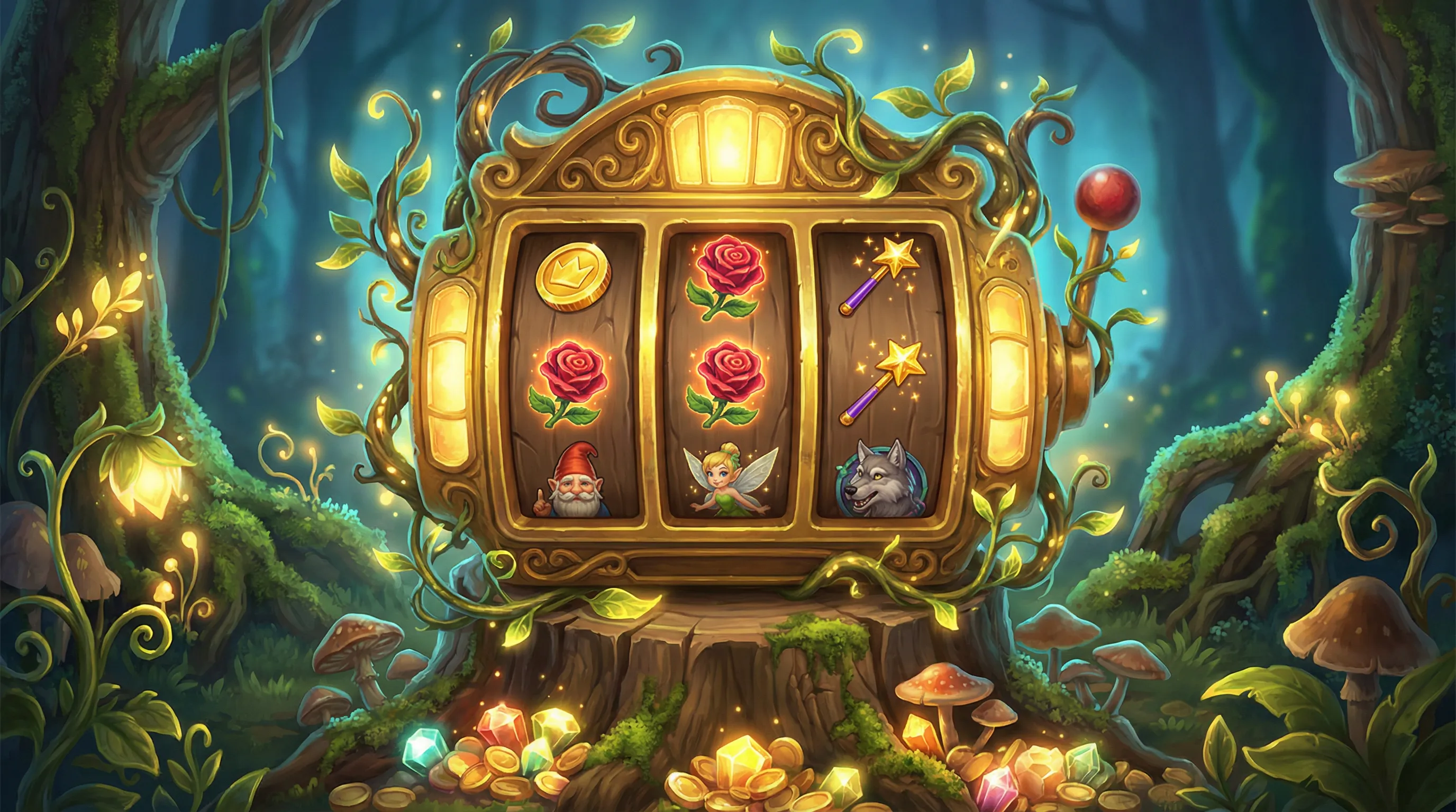 Caça-níqueis mágico com símbolos encantados no Tradicionalbet